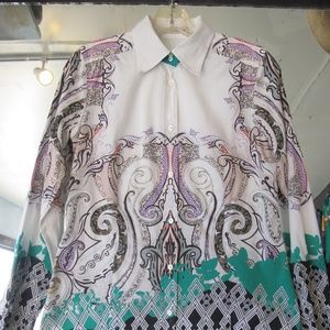 Etro Paisley Border Print Fitted Cotton Shirt